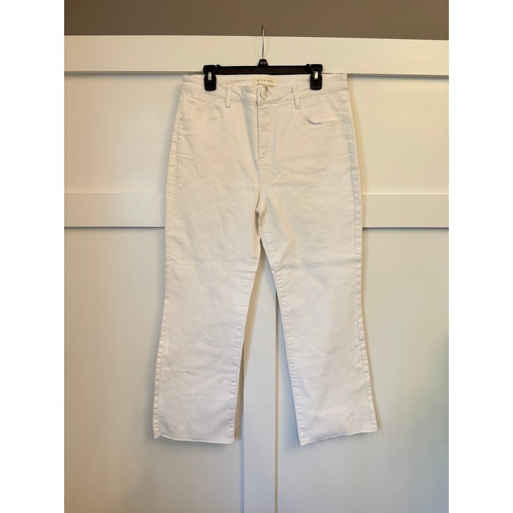 Risen white‎ denim straight leg 15/32